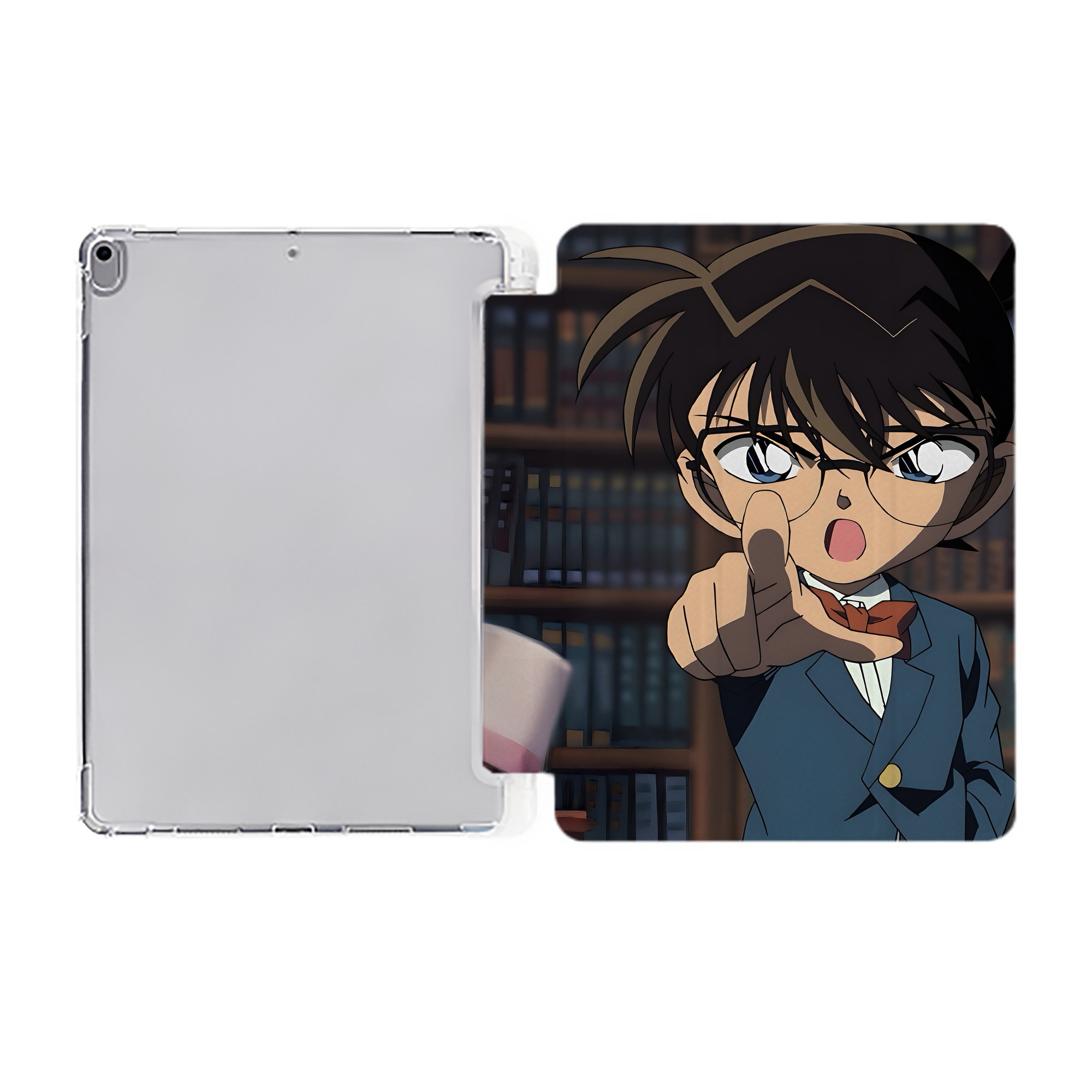 （画像用） 名探偵コナン Detective Conan IPad ケース ペン収納付き 三つ折りスタンド PUレザー×シリコン 対応機種9.5/10.5/10.9インチ